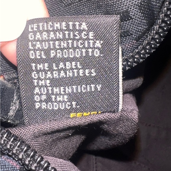 {EUC Fendi Black Zucchino Monogram Canvas Mini Tote Leather Handles Charm} - Picture 15 of 16